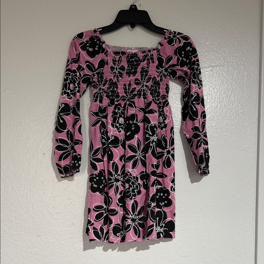 Anita Pink and Black Smocked Dress